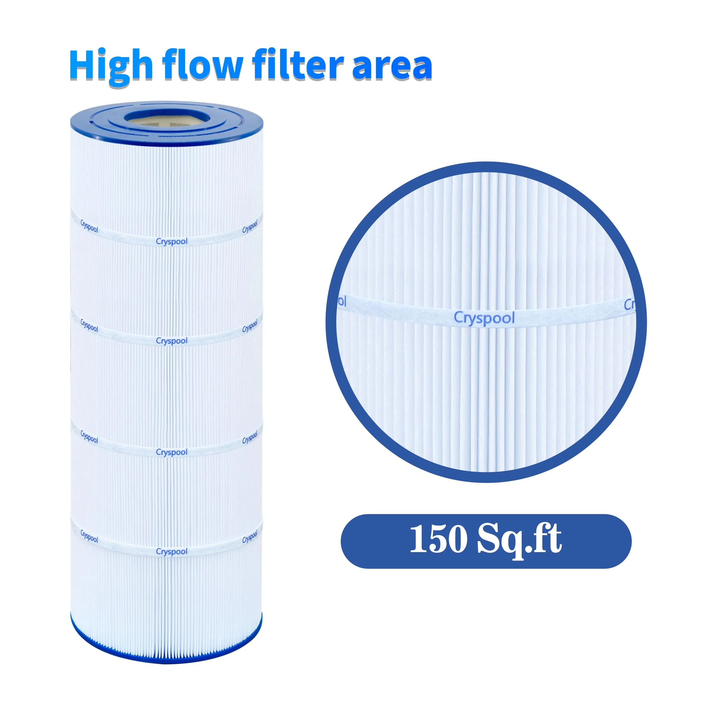 150 SQ.FT Pool Filter Cartridge Replacement For Filbur FC-1286,Hayward X-Stream 150,CC1500RE, PXST150,Unicel C-8316,1 Pack