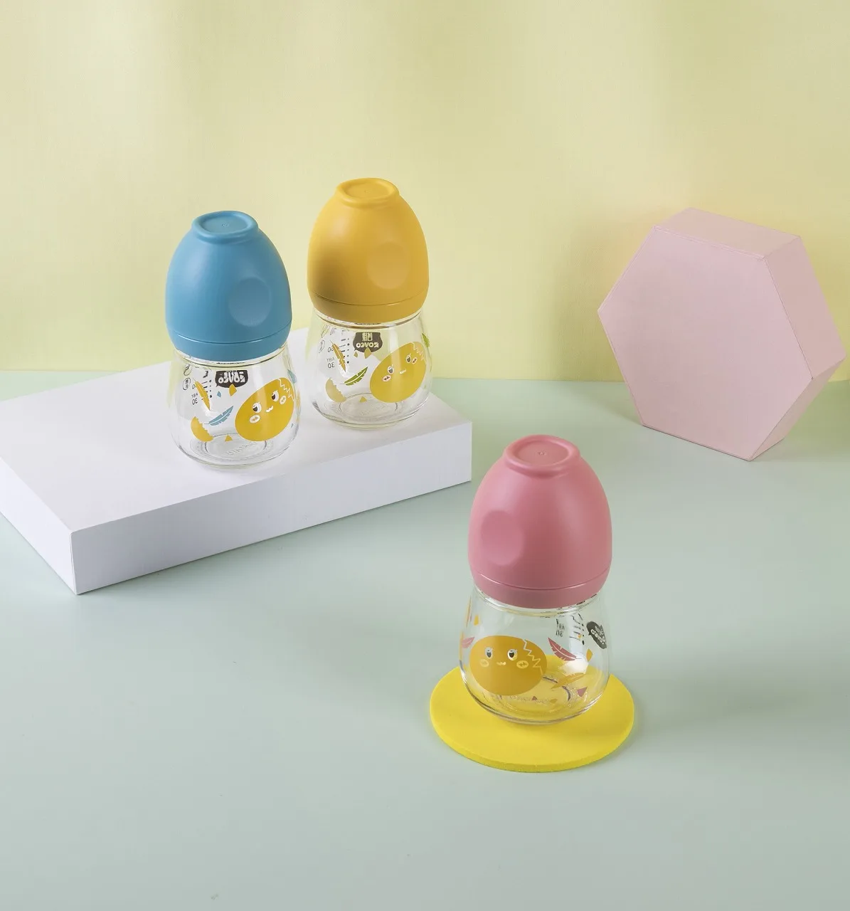 RK-N1019 Пользовательские Милые Кормление бутылки из-под молока стеклянная бутылочка для кормления младенца без ручки