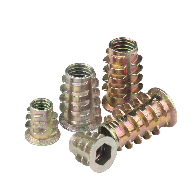 M4 M5 M6 M8 Internal and External Teeth Connector Countersunk Head Embedded Female Solid Wood Trapezoidal Nut For Furniture