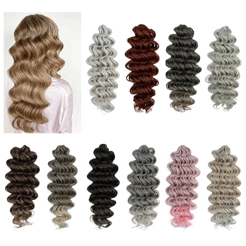 Noble Deep Wave Twist Crochet Hair Natural Synthetic Braid Hair Afro Curls Ombre Braiding Hair Extensions