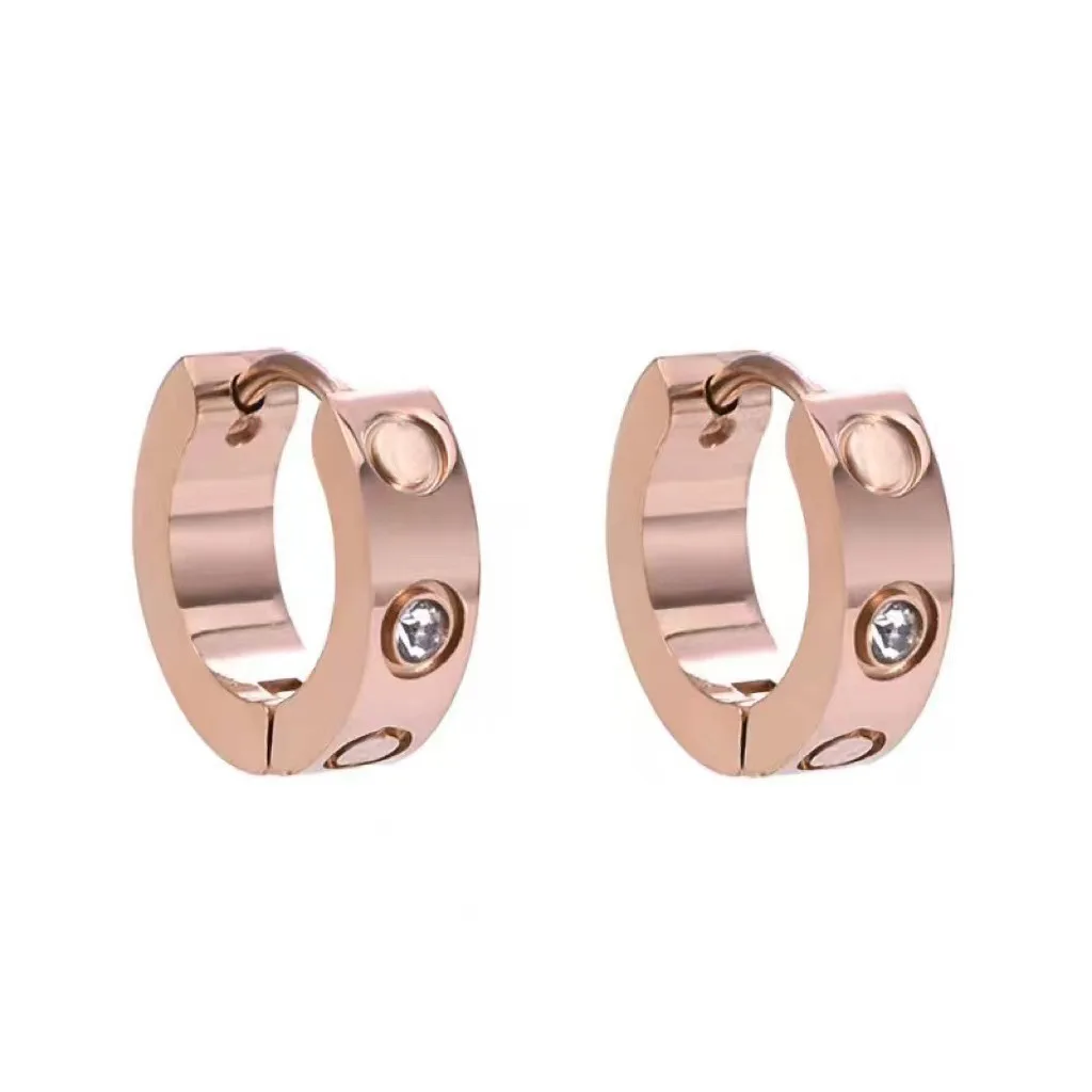 Top Quality Fashion Famous Luxury Brands Jewelry Love 18K Yellow Gold with Diamond Designer Earrings