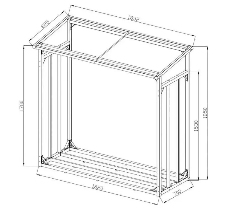 PC Board Metal Frame Firewood Log Rack Outdoor Heavy-duty storage Rack