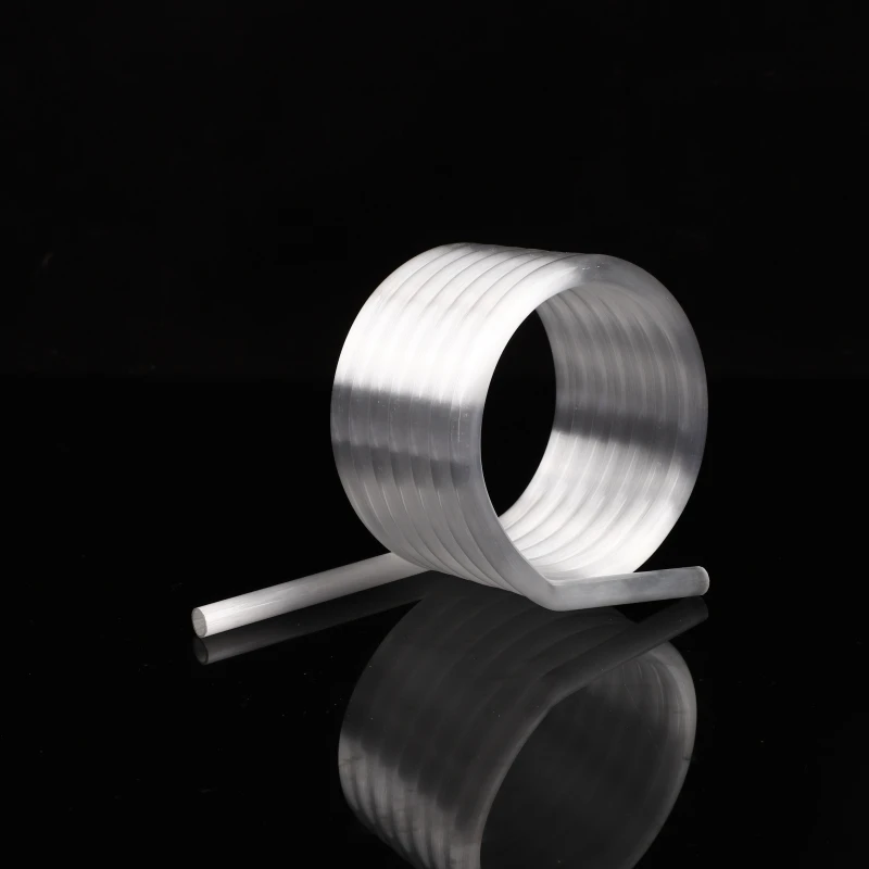 Transparent Milky white Pure Quartz Glass Coil Spiral Quartz Tube