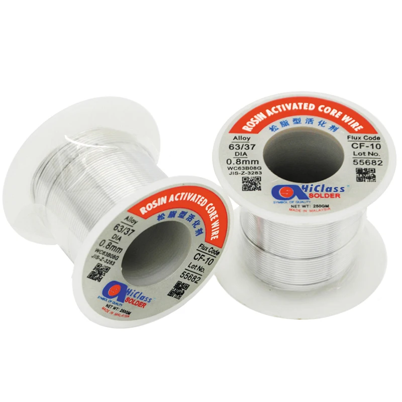 Припойная проволока Hiclass 0,8 мм, 250 г, свинцовая Оловянная сварочная проволока с Флюсом, 63/37 SN63, массовая эквивалентная Asahi