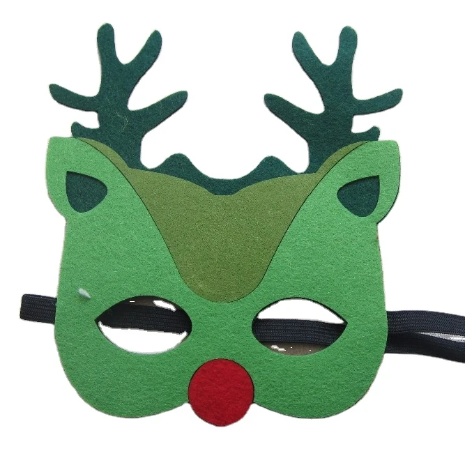 2024 Custom Design Durable Soft Wool Felt Fabric Fashionable 3D Looking animals Half Face Mask for Kids for Halloween Parties
