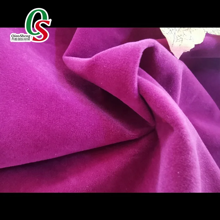 polyester flock material single side viscose velvet sofa warp knit microfiber suede fabric for shoe