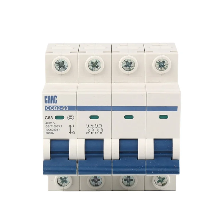 Hot sale MCB CHAC wholesale Supplier CQB2 C10  C20A C32 C40 C50 amp 6KA  1P2P3P4P miniature circuit breaker