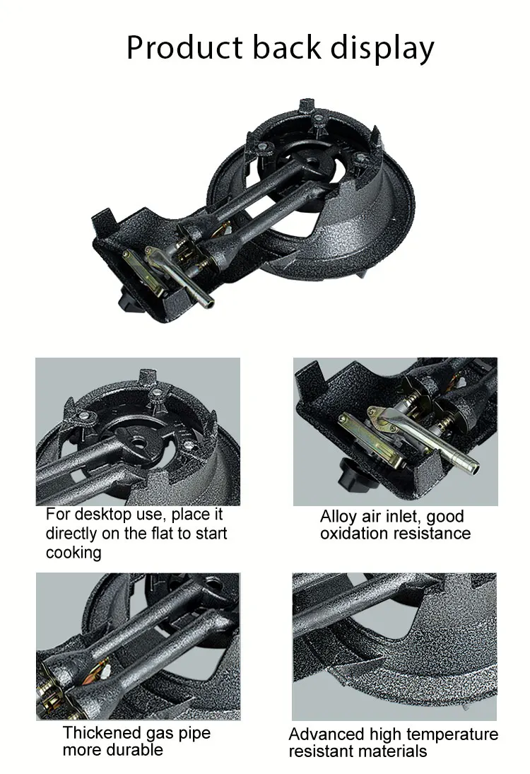 Lyroe High-pressure Outdoor Cooking Equipment Portable Cast Iron Stove Gas Burner