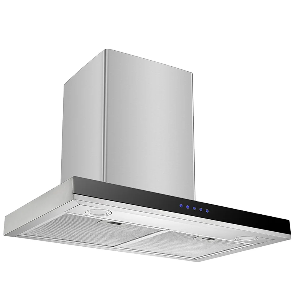 Sleek design stainless steel cooker range hood wall mounted smart range hood european box range hood