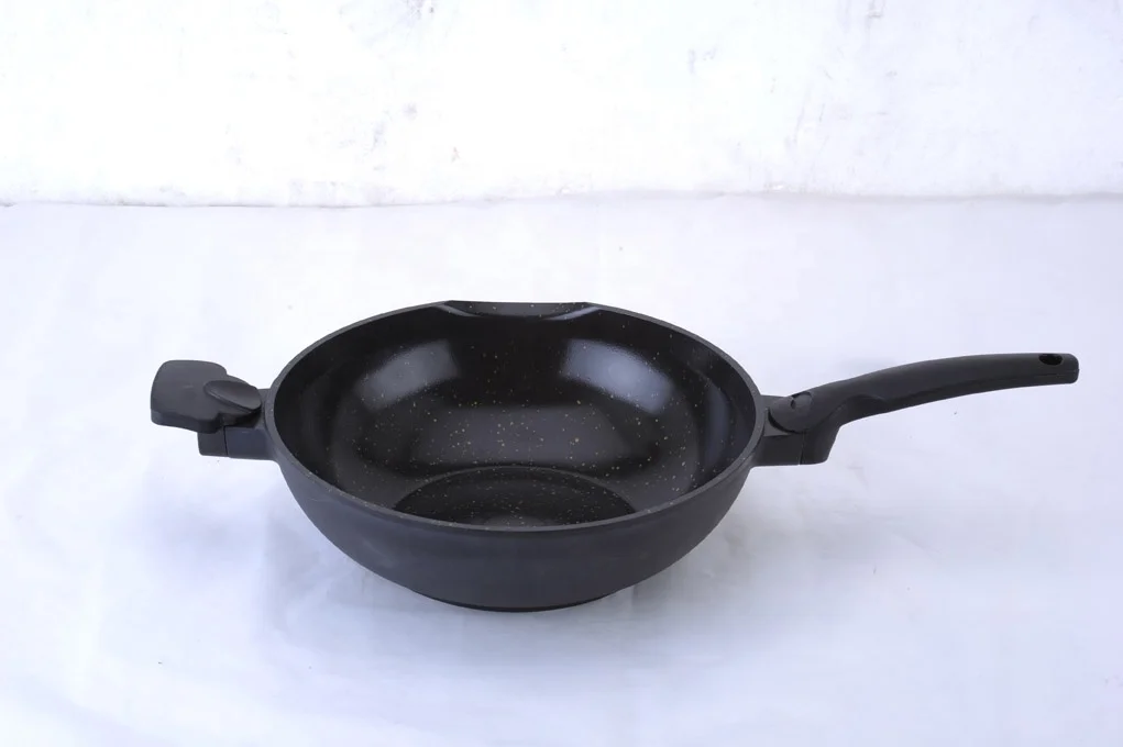Frying 30cm Wok Cookware  Die-Cast Aluminum Kitchen Pots OEM Saute Pan Egg Home Cooking Non Stick Fry Pan grip
