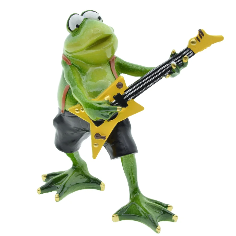 Creative Garden Decorations Animals Playing Guitar and violin Frog Band Resin Ornaments Custom resin Figurines Arts and crafts