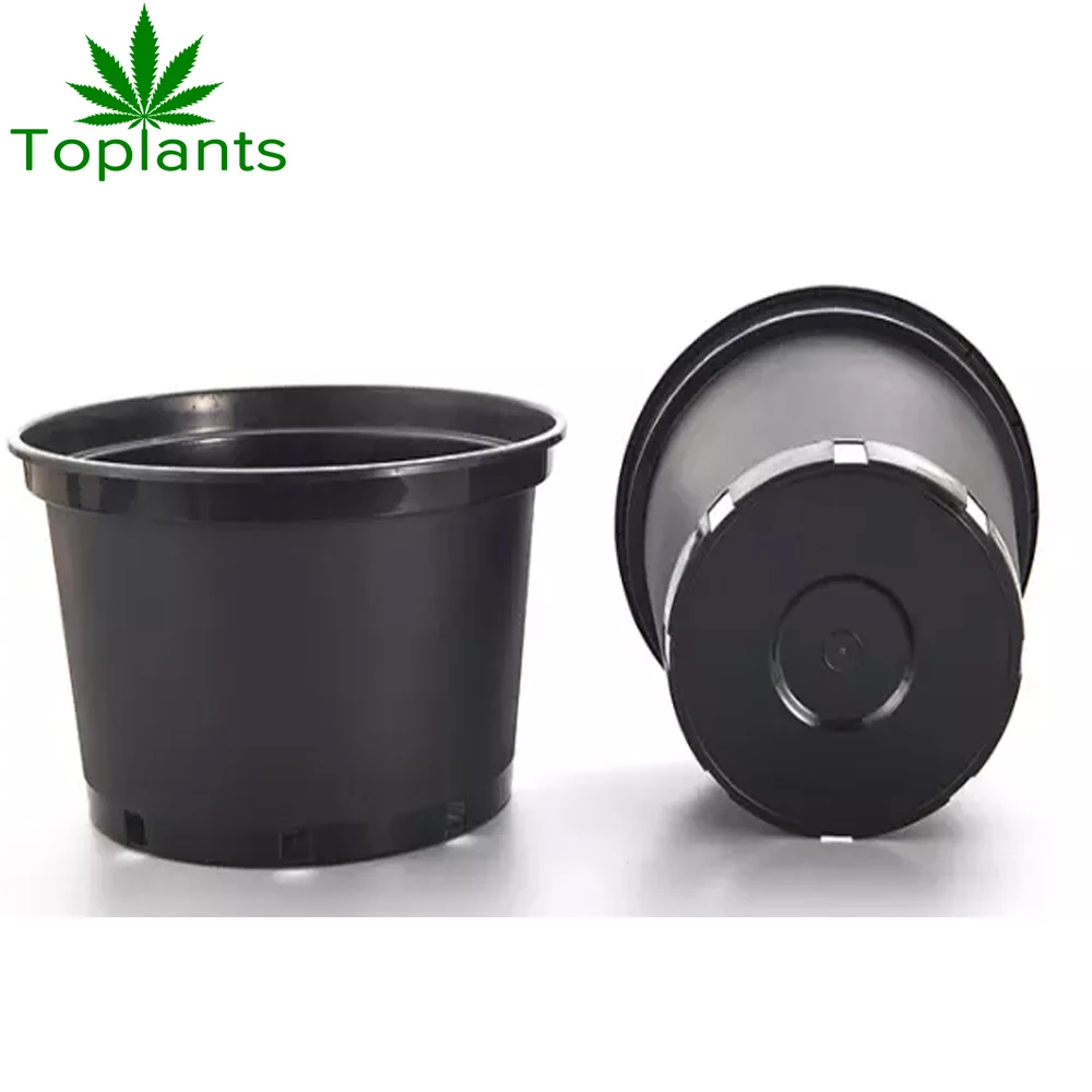 Durable Hard plastic 1 gallon pot black flower plant pots big nursery pots of PP
