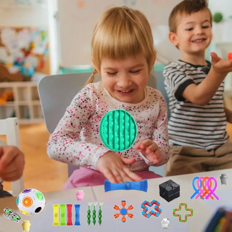 
Stress Relief Toys Portable Environmental Decompression Toy Vent Decompression Toy Set 24 Piece Fidget Cube Woven Net SQUISHY 