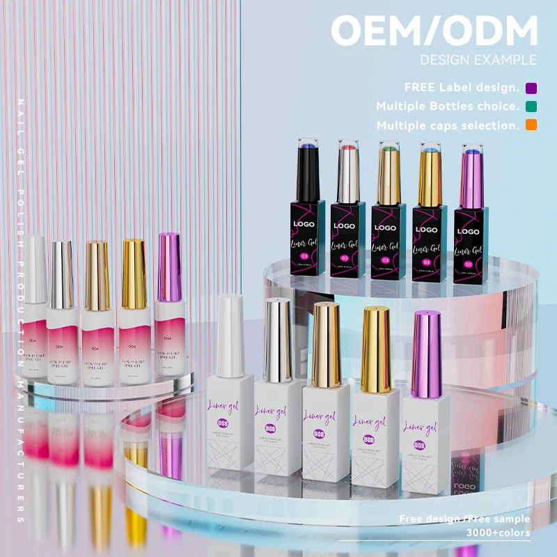 JTING Popular design 5series glow neon platinum disco colors liner gel nail art set collection OEM custom liner gel polish box