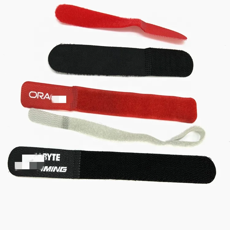 Reusable Double side Strap Wire Nylon Cable Ties Self-locking adjustable nylon adhesive hook and loop fastener cable ties tape