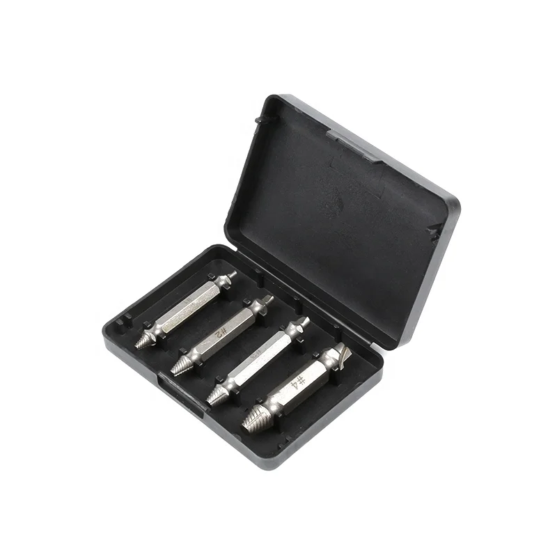 4 шт. Двусторонняя дефекты материала поврежденный Винт экстрактор выталкивающий мастеров сломанный болт серьги-гвоздики для удаления набор инструментов