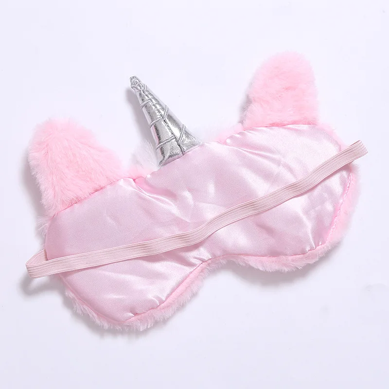 New Soft Cute Rainbow Unicorn Plush Embroidery Sleep Eye Mask for Girl Kids