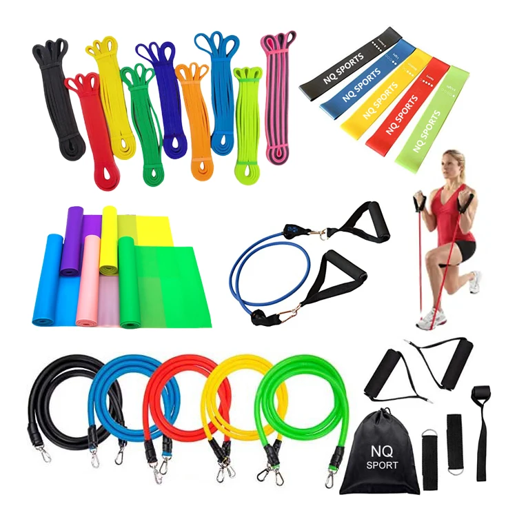 NQ SPORTS Latex Workout Band Fitness Exercise Bandas De Resistencia For Muscle Strength Training Assisted Resistance Band Set