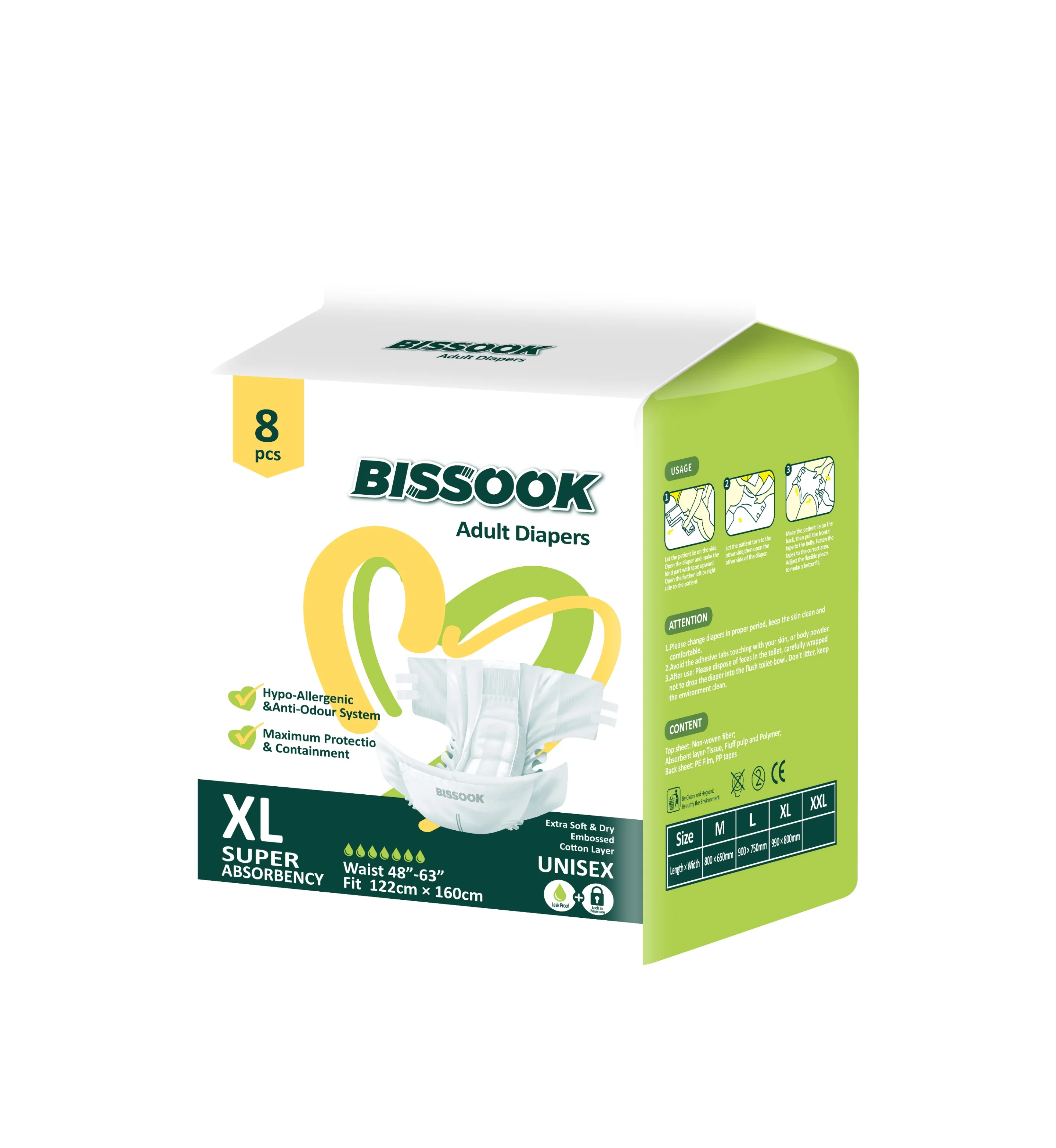 XL Disposable Adult Diaper Manufacturer for Elderly Wholesale Comfortable Incontinence Diaper Sap Absorption Core Adult Diaper