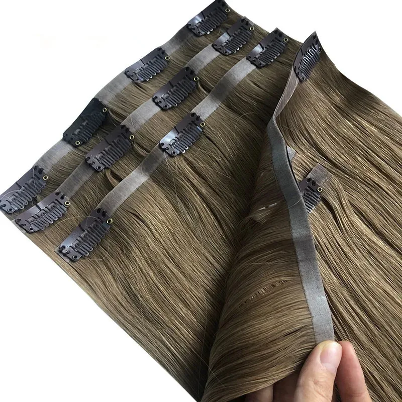 100% Russian Human Remy Hair Clip ins Wholesale Invisible Seamless Clip in Hair Extension virgin human Hair extension