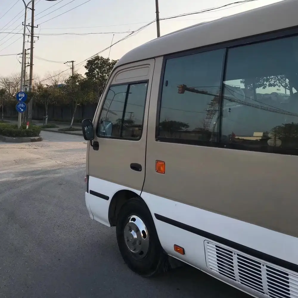 
LHD 2016 Japan used good condition Toyotai coaster bus with diesel engine 27 seats white golden cheapnfor seal 