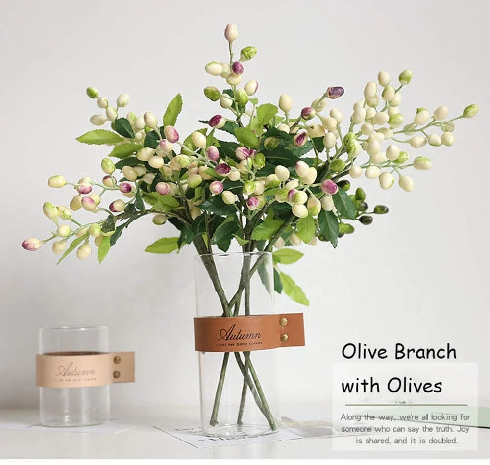 Olive fruit berry bean branch Christmas artificial flower manufacturer home decoration flower wall plant wall flower