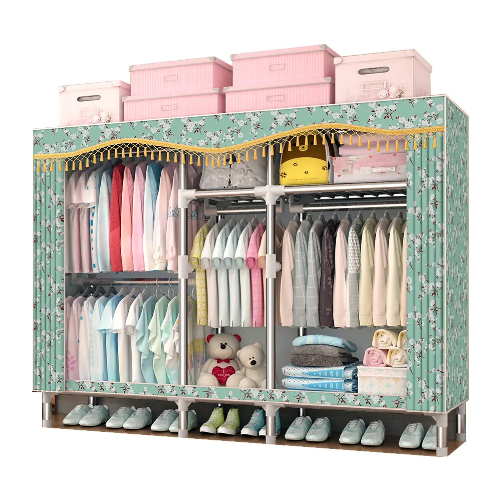 25 мм, оцинкованная стальная труба, ширина 168 см, шкаф для хранения одежды, портативный шкаф, полки