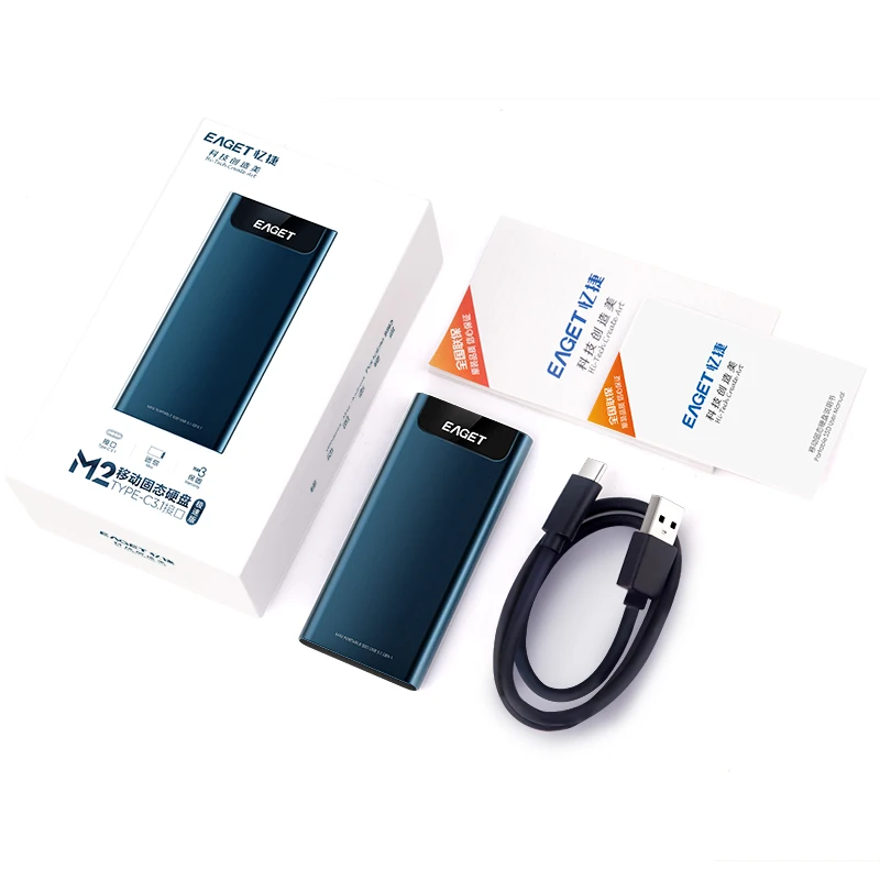  Внешний жесткий диск EAGET M2 TYPE C USB 3 1 портативный PSSD мобильный твердотельный накопитель 128 ГБ-1