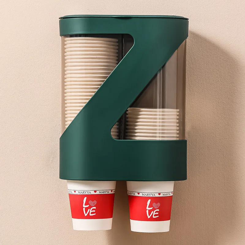 Disposable cup remover punch-free hotel restaurant public places plastic dust-proof water dispenser double-tube paper