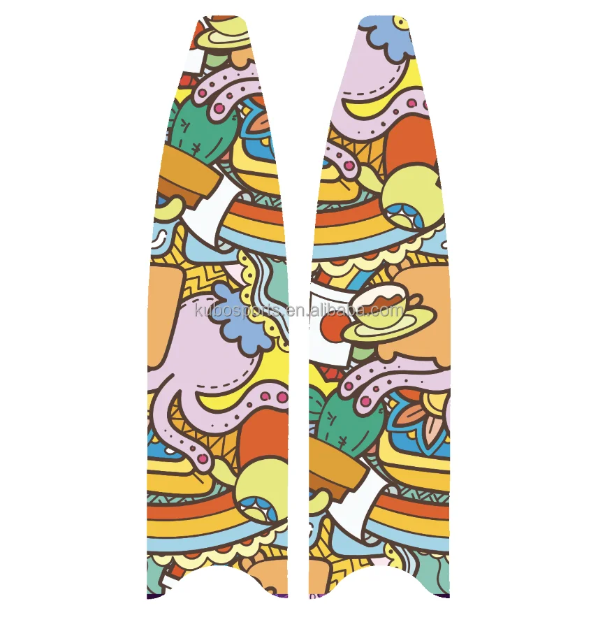 KUBO factory long transparency glass fiber Blade freediving fiberglass swimming equipment accessary scuba diving fins