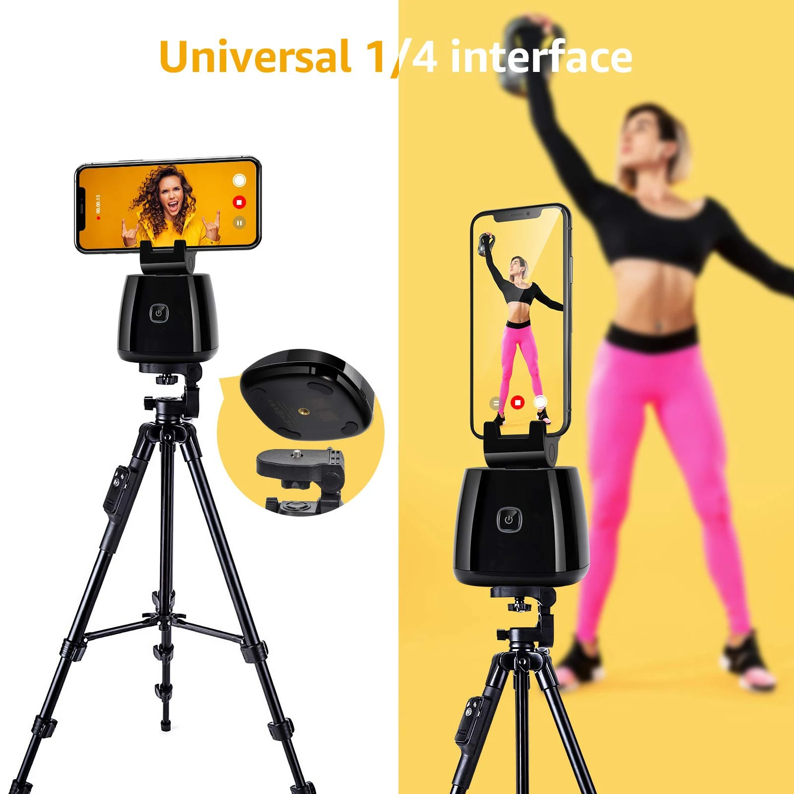 Smart Selfie Stick 360 Вращение автоматический держатель для слежения за лицом с креплением на камеру Hands Free фото или видео