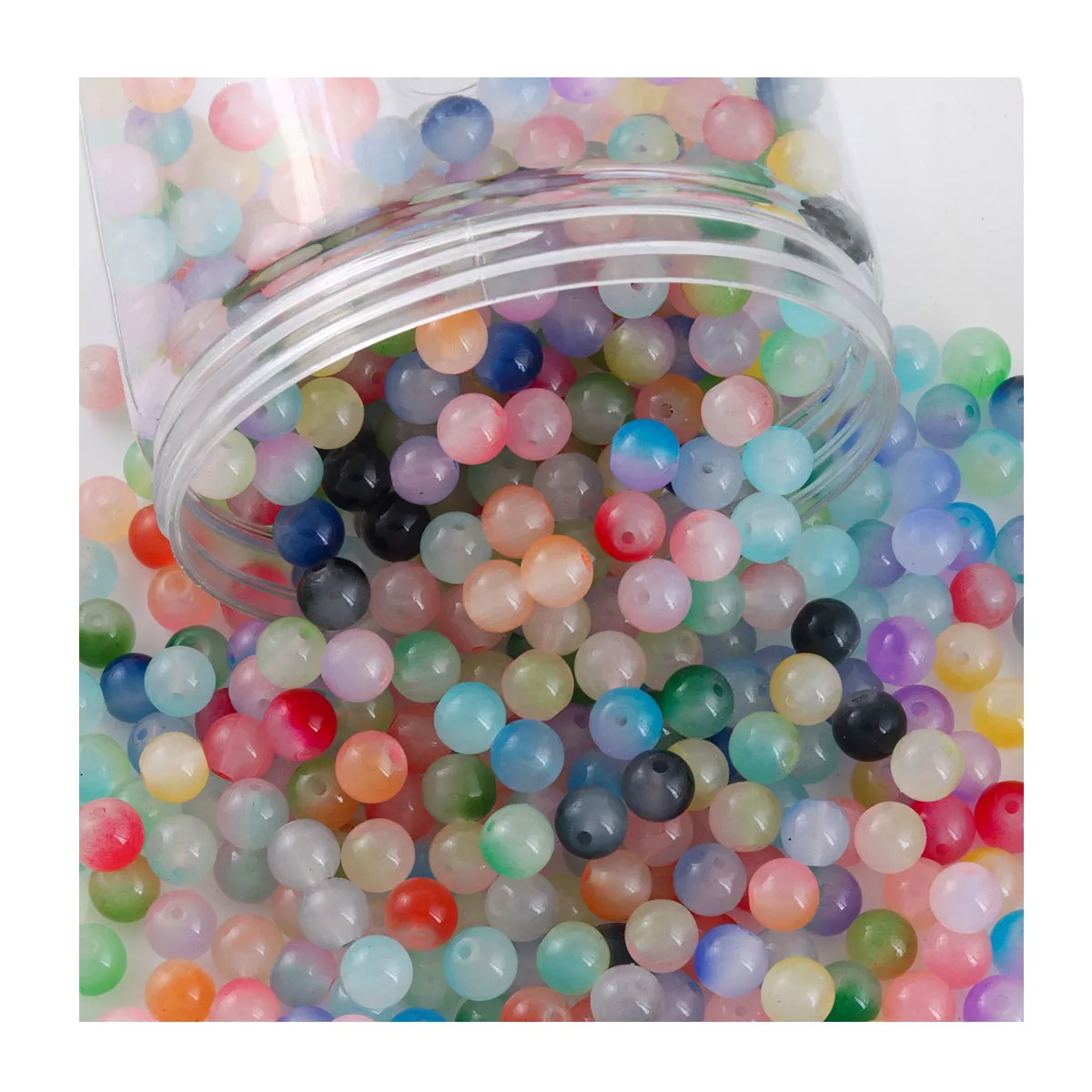 Wholesale 8mm/10mm Colorful round glass Crystal Beads for Jewelry Making Two-tone beads for bracelet Accessories