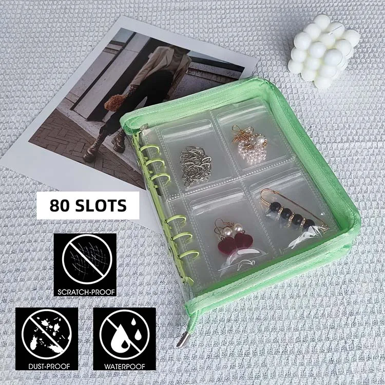 Transparent Travel Folding Jewelry Earrings Bracelets Rings Brooches Storage Plastic Jewelry Album Book