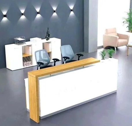 fancy clinic front desk table white medical reception desk