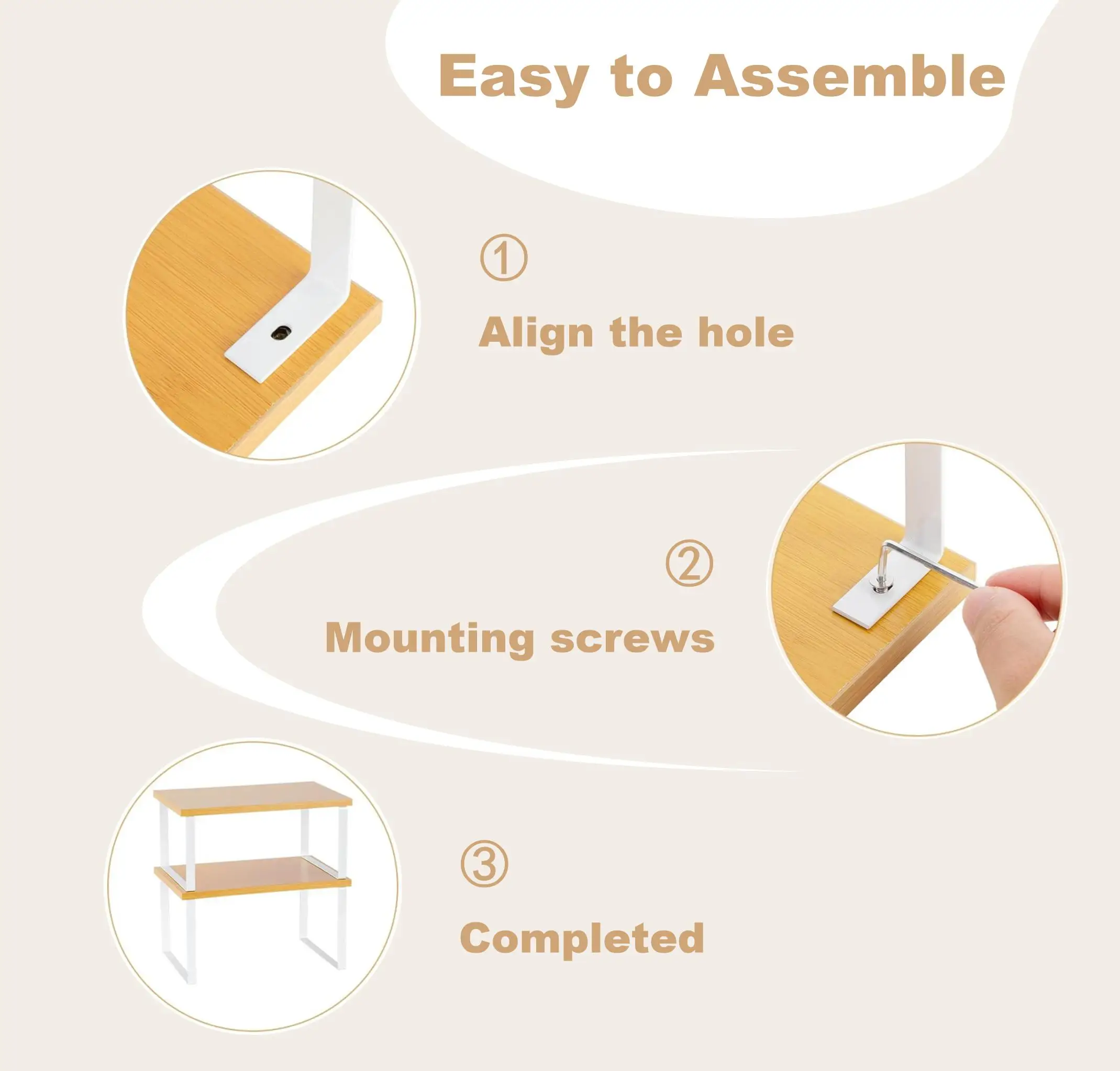 Space Saving Kitchen Cabinet Organizer Shelf Counter Organizer Stackable Shelves 2 Pack