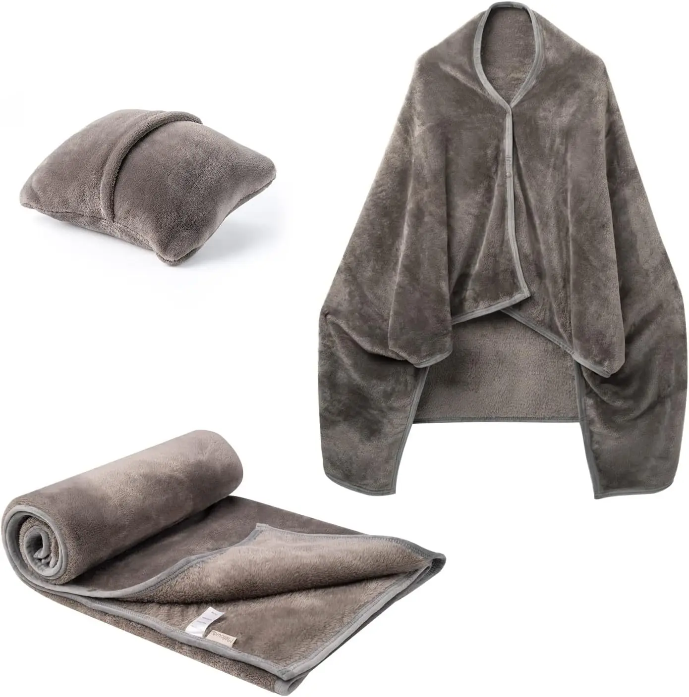 Factory shawl blanket pillow 2-in-1 travel blanket and pillow set adult outdoor wearable pillow blanket for winter king size