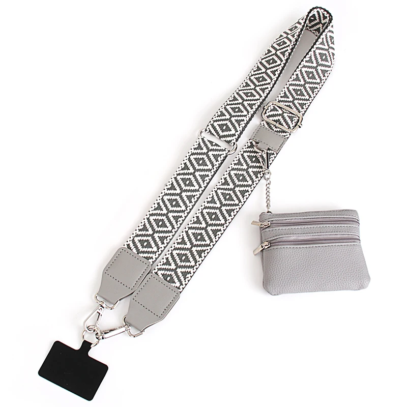 Ремешок для телефона с застежкой-молнией и ремешком кошельком через плечо