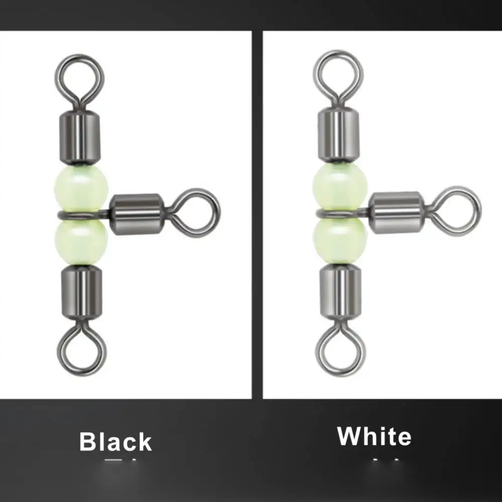 Top Quality Stainless Steel Cross-line Rolling Swivel With Pear Beads Fishing Connector Swivel