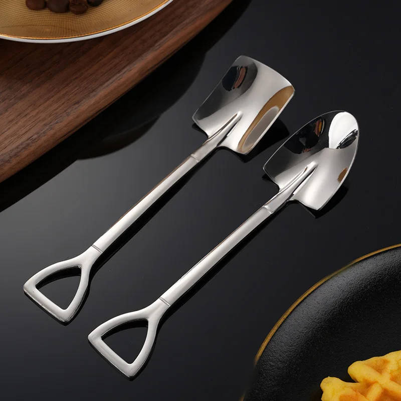 SS304 Stainless Steel 18/10 Teaspoon Shovel Kids Mini Ice Cream Scoop Spoon Honey Coffee Spoon