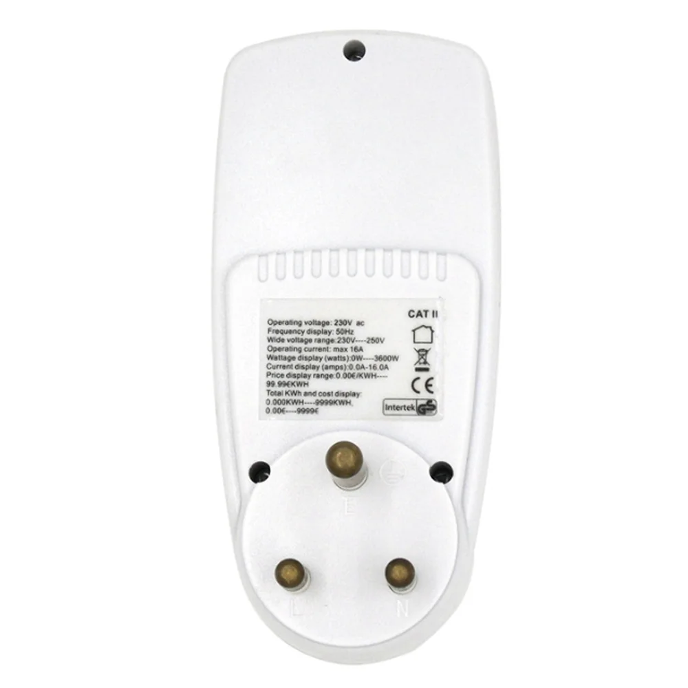 
230V 16A AC Power Meter Energy Monitor with South Africa Plug for home use 