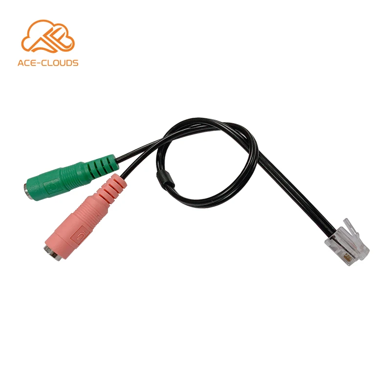RJ11 RJ12 TO dual 3.5mm female IP Telephone Cable