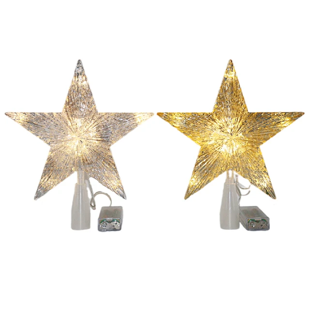2022 Manufacturer Creative Christmas Treetop Star With Led Lights tree Christmas Tree Star Topper