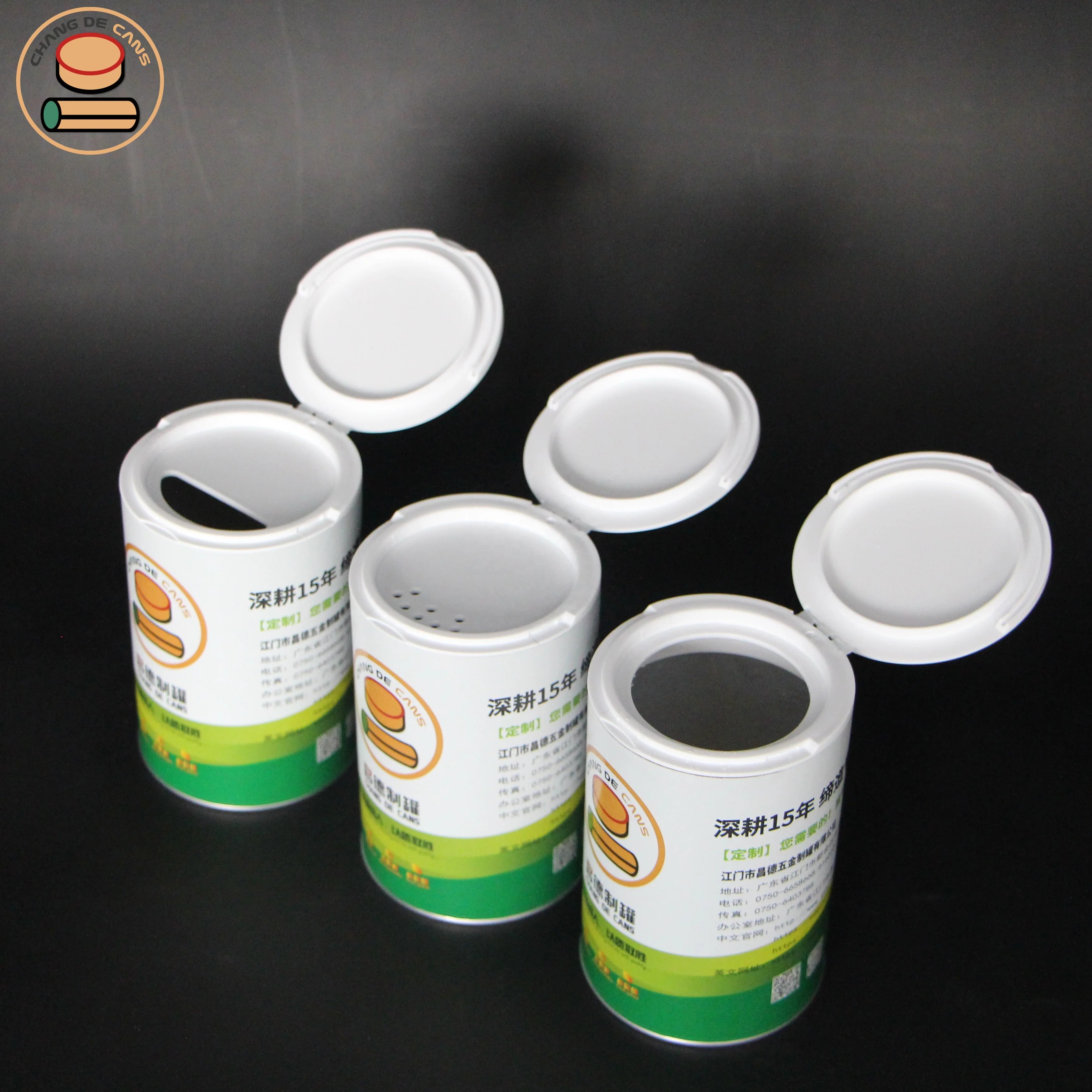 Customize Seasoning Spice Chewing Gum Airtight Shaker Paper Tube With Shaker Top And Easy Peel Off Lid