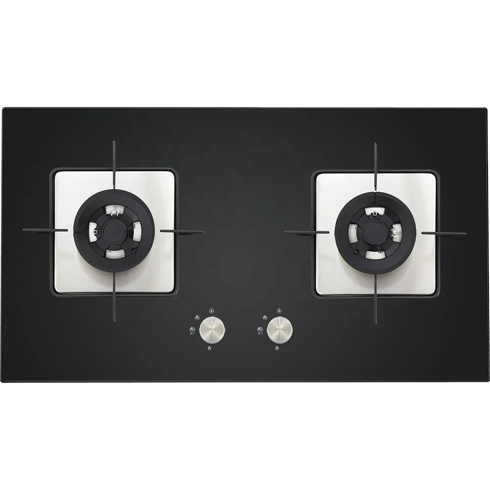 2022 new arrival tempered glass gas stove 2 burner for kitchen