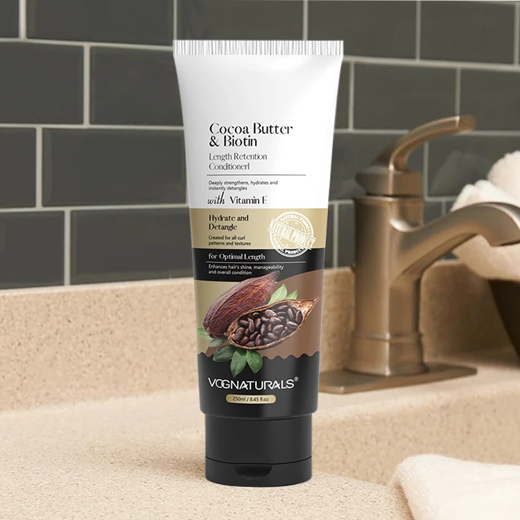 Private Label Cocoa Butter And Biotin Conditioner Moisturizing Maintenance Soft Smooth Conditioner