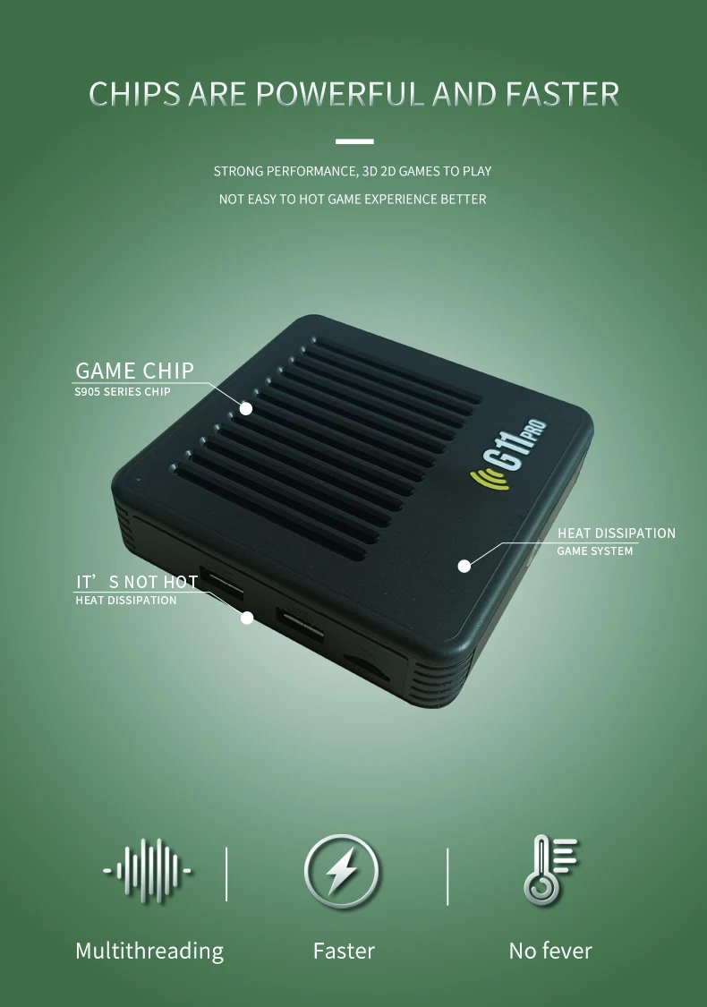 New G11 Pro Video Game Console Hdmi-compatible Retro 4K Game Box Gaming Player Android 9.0 TV Box With Wireless Controller Gifts