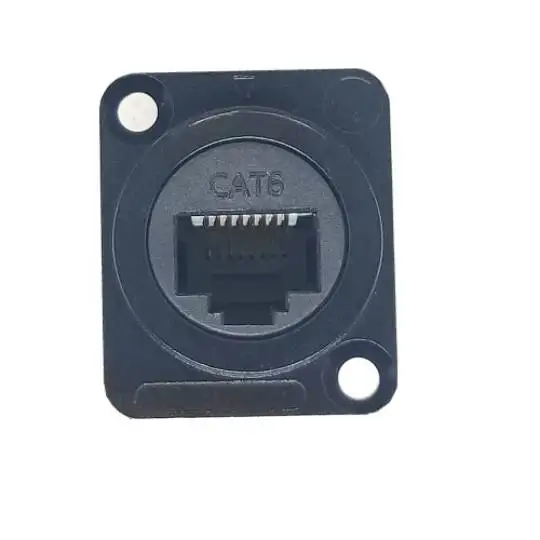 D-Type Module RJ45 Socket Cable Female Signal Connector Cat6 Panel Mount Sockets With Cover