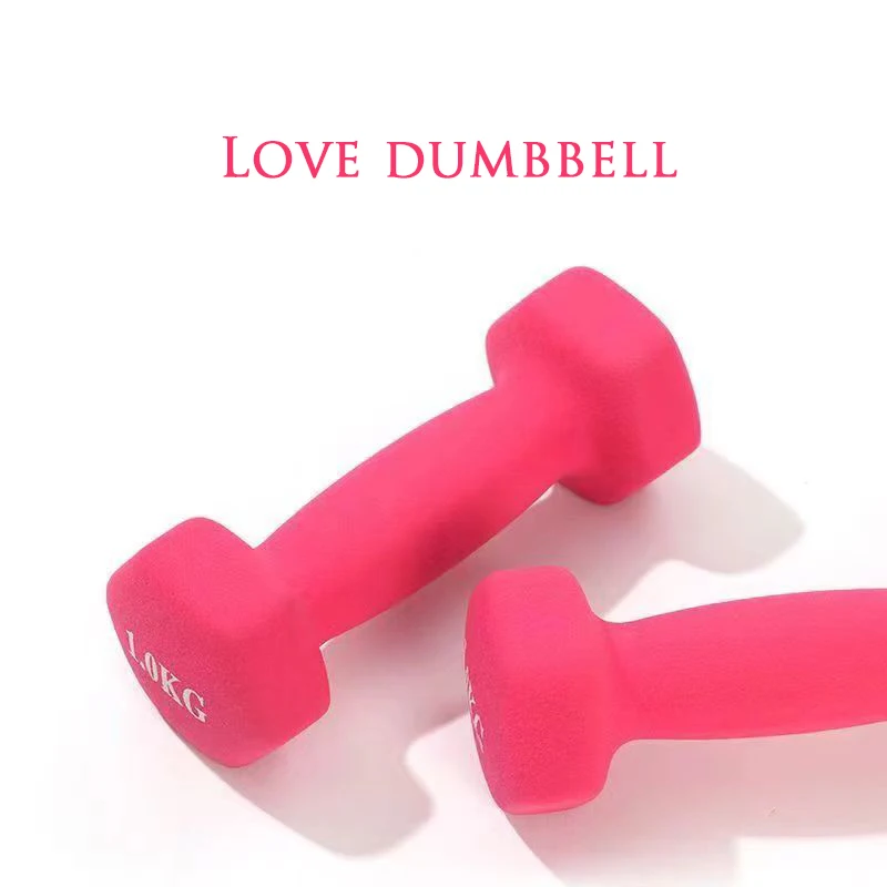 Wholesale High quality Neoprene Dumbbells Factory Manufacture Color Cast Iron Rubber Coated Hexagonal Dumbbell Suit WIth Rubber