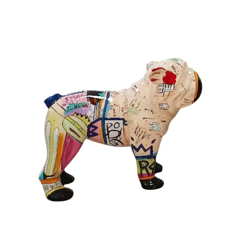 Factory wholesale custom dog sculptures modern gallery collectible art crafts decorative resin French bulldog statue