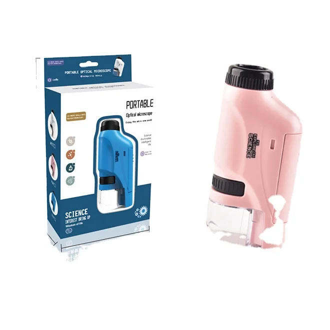 Handheld Microscope Kit Lab LED Light 60X-120X Home School Biological Science Educational Toys microscope for kids